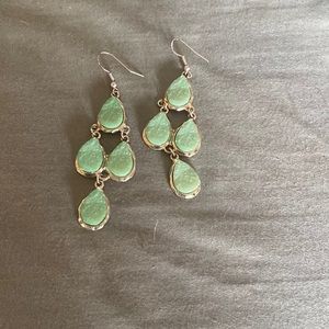 Green dangle earrings
